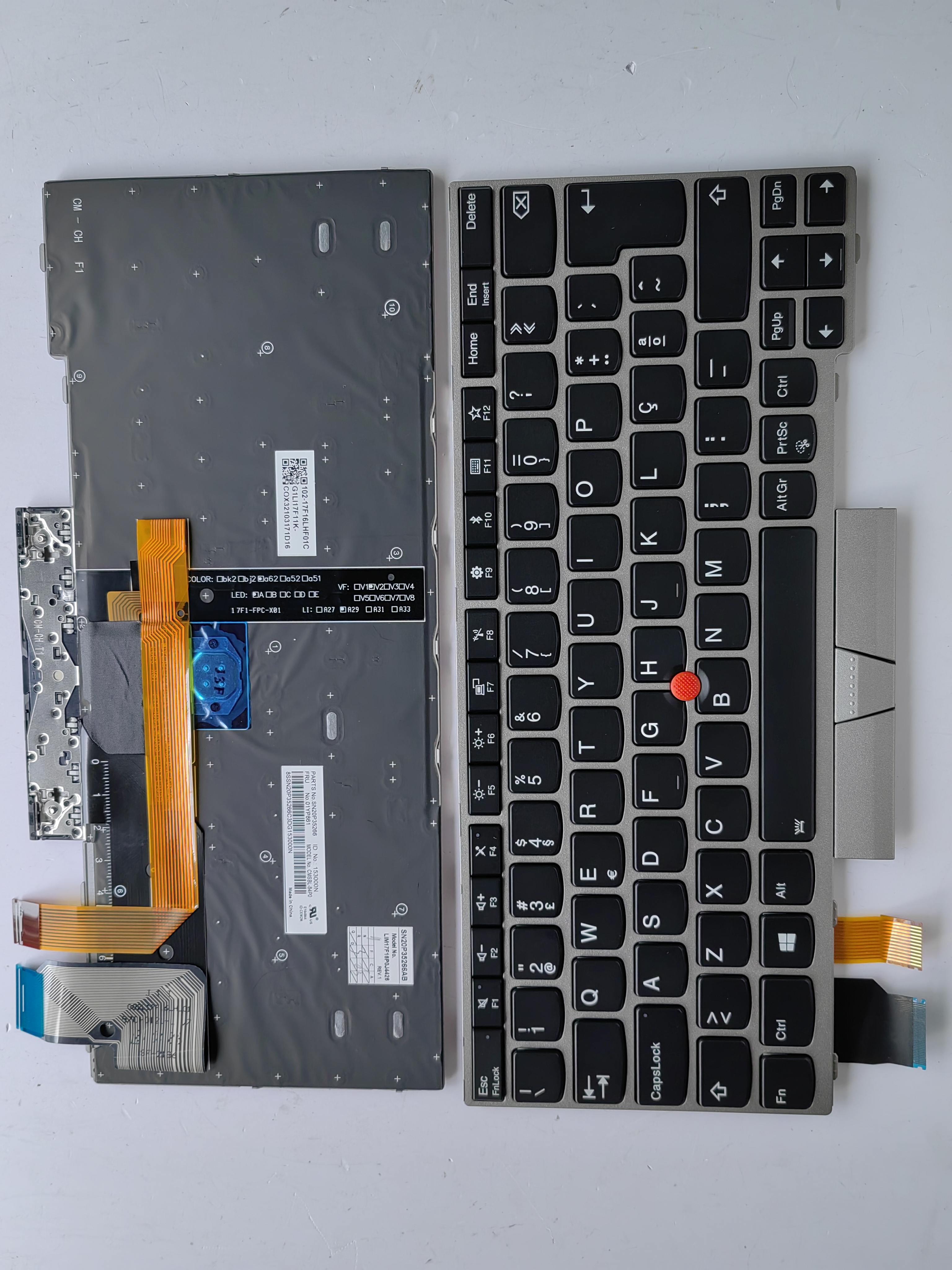 Picture of New Replacement Laptop Keyboard For IBM X280/A285/X390/X395/L13 SILVER FRAME BLACK With Point Backlit (OEM) PO Layout